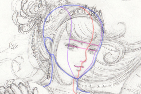 着彩で女性の顔を立体的に描く方法 イラストのメイキングです エイミーのアトリエ